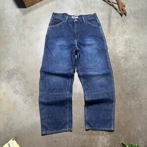 Vintage Y2K Old Navy Baggy Carpenter Double Knee Jeans 34x32 Wide Leg Pants